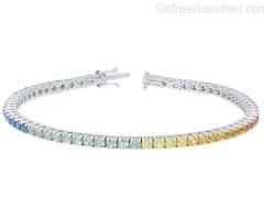 Deutsch Signature Rainbow Tennis Bracelet